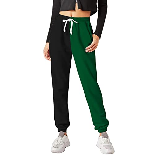 Zweifarbige Jogginghose Damen Jogginghosen FüR Damen Lang Trainingshose Baumwolle Sporthose Frauen Sweatpants Slim Fit Freizeithose Lang Thermo Laufhose Teenager MäDchen Y2k Hose Yoga Jogger Hose von IQYU
