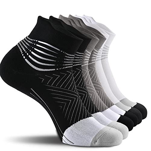 IRAMY Kompressionsstrümpfe Damen Herren Knöchelstütze Laufsocken Kompressionssocken Coolmax Wicklung 3 Paar Kompressionss Sneaker Sportsocken Gepolsterte Plantar Fasciitis Socken von IRAMY