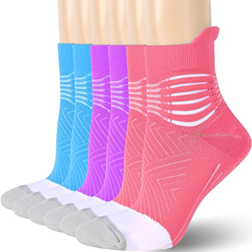 IRAMY Kompressionsstrümpfe Damen Herren Knöchelstütze Laufsocken Kompressionssocken Coolmax Wicklung 3 Paar Kompressionss Sneaker Sportsocken Gepolsterte Plantar Fasciitis Socken von IRAMY