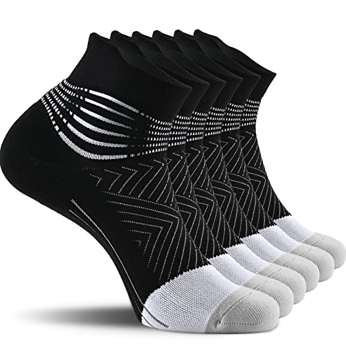 IRAMY Kompressionsstrümpfe Damen Herren Knöchelstütze Sneaker Laufsocken Kompressionssocken Coolmax Wicklung 3 Paar Kompressionss Sportsocken Gepolsterte Plantar Fasciitis Socken von IRAMY
