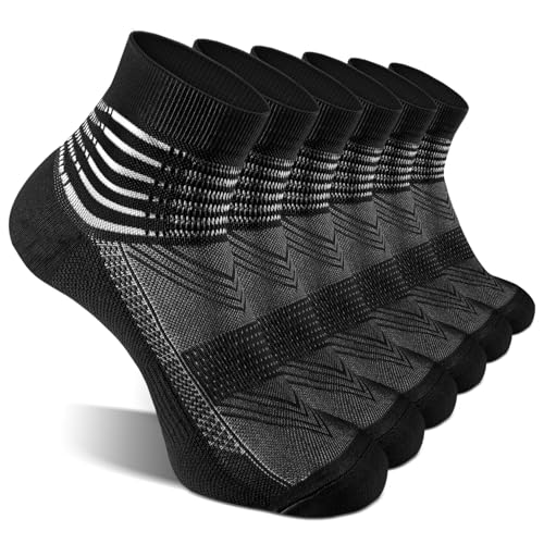 IRAMY Kompressionsstrümpfe Herren Knöchelstütze Sneaker Laufsocken Kompressionssocken Coolmax Wicklung Sportsocken Gepolsterte Plantar Fasciitis Socken Damen 3 Paar von IRAMY