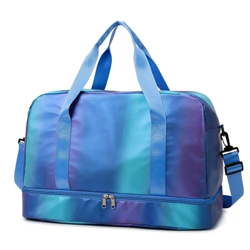 Frauen Sporttasche Reise Fitness Taschen for Schuhe Outdoor Schulter Sporttasche Täglich Trocken Nass Handtaschen(Blue) von IRFHDCX