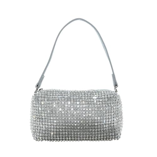 IRFHDCX Damen Abendtasche Handtasche Diamond Flash Einfache Tasche Europäische und amerikanische Banketttasche Geldbörse(Silver) von IRFHDCX