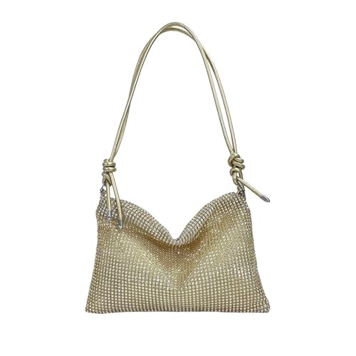 IRFHDCX Damen-Abendtasche mit glänzenden Strasssteinen, Party- und Hochzeit-Geldbörsen, volldiamantfarbene Damen-Handtasche, glitzernde Abendtaschen(Gold-01) von IRFHDCX