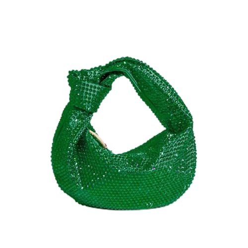 IRFHDCX Damen-Clutch, Strass-Abendtasche, geknotet, glitzernde Kristall-Diamant-Hochzeitshandtasche, glitzernde Partytasche(G) von IRFHDCX