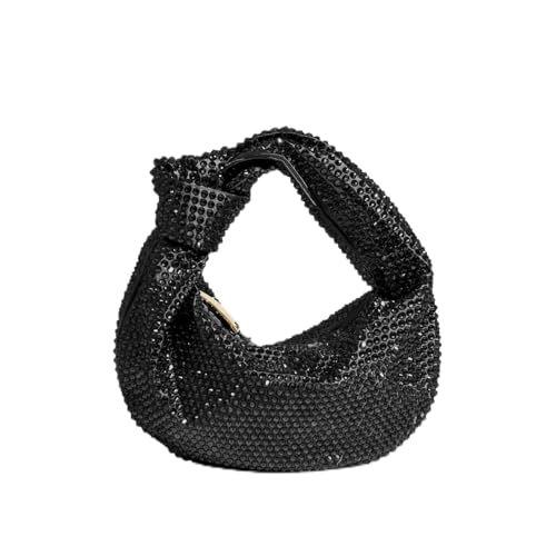 IRFHDCX Damen-Clutch, Strass-Abendtasche, geknotet, glitzernde Kristall-Diamant-Hochzeitshandtasche, glitzernde Partytasche(H) von IRFHDCX