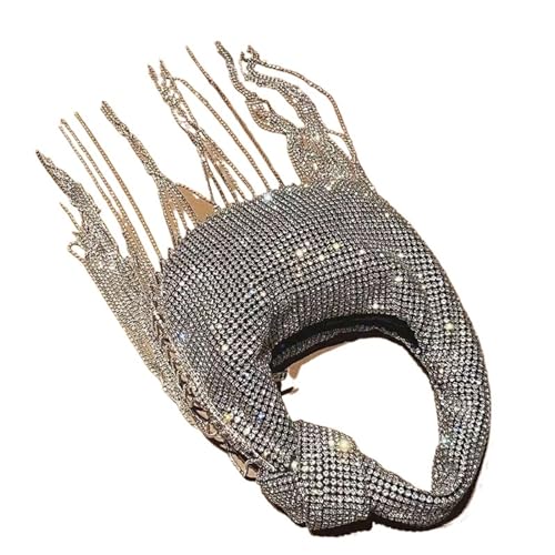 IRFHDCX Damen Handtaschen Diamanten Schleife Quaste Abendtasche Strass Perlen Shinny Schulter Umhängetasche Flap Geldbörsen von IRFHDCX