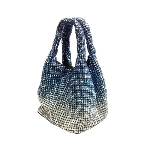 IRFHDCX Diamant-Handtasche, Farbverlauf, eingelegte Strasssteine, Banketttaschen for Damen, glitzernde Diamant-Umhängetasche, glänzende modische Abendessen-Tasche(Blue) von IRFHDCX