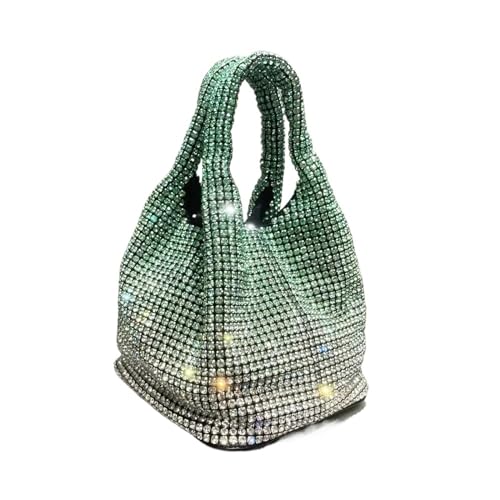 IRFHDCX Diamant-Handtasche, Farbverlauf, eingelegte Strasssteine, Banketttaschen for Damen, glitzernde Diamant-Umhängetasche, glänzende modische Abendessen-Tasche(Green) von IRFHDCX