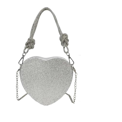 IRFHDCX Diamant Kette Satchel Knoten Griff Kristall Abend Handtasche Strass Party Abendessen Tasche Herz Form Frauen Clutch Taschen von IRFHDCX