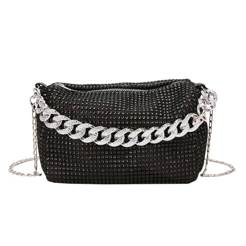 IRFHDCX Exquisite Strass Umhängetasche Handtasche Damen Abendtasche Funkelnde Handtasche for Maskeraden Party(Black) von IRFHDCX