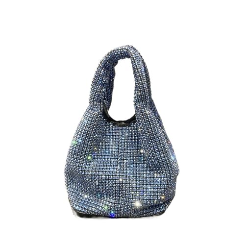 IRFHDCX Glänzende Kristall Clutch Geldbörse Eimer Schultertasche Strass handgemachte Geldbörsen und Handtaschen Luxus Designer Abend Clutch Bag Geldbörse(Light blue) von IRFHDCX