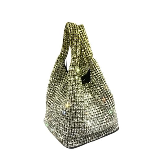 IRFHDCX Glänzende Kristall Clutch Geldbörse Eimer Schultertasche Strass handgemachte Geldbörsen und Handtaschen Luxus Designer Abend Clutch Bag Geldbörse(Yellow gradient) von IRFHDCX