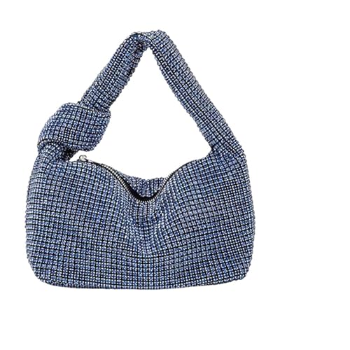 IRFHDCX Glitzer-Diamant-Abendtasche mit Knotengriff, Strass-Bling-Damen-Abendtasche, glitzernde Kristall-Hochzeits-Tasche mit Henkel(Blue) von IRFHDCX