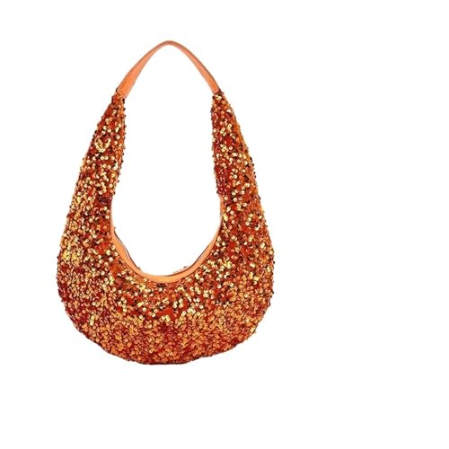 IRFHDCX Glitzer-Diamant-Abendtasche mit Knotengriff, Strass-Bling-Damen-Abendtasche, glitzernde Kristall-Hochzeits-Tasche mit Henkel(Brown) von IRFHDCX