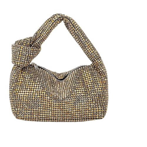 IRFHDCX Glitzer-Diamant-Abendtasche mit Knotengriff, Strass-Bling-Damen-Abendtasche, glitzernde Kristall-Hochzeits-Tasche mit Henkel(Champagne) von IRFHDCX