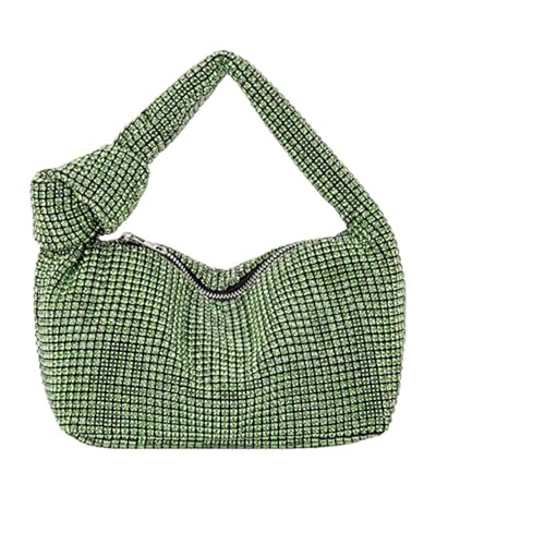 IRFHDCX Glitzer-Diamant-Abendtasche mit Knotengriff, Strass-Bling-Damen-Abendtasche, glitzernde Kristall-Hochzeits-Tasche mit Henkel(Green) von IRFHDCX