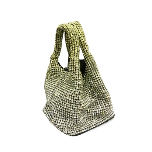 IRFHDCX Griff mit Strasssteinen, Abend-Clutch, Geldbörsen und Handtasche, Hobo-Umhängetasche, glänzende Kristall-Clutch-Geldbörse, Beuteltasche(Yellow) von IRFHDCX