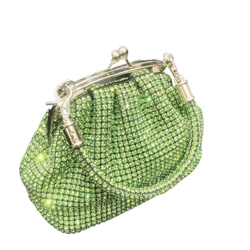IRFHDCX Griff mit Strasssteinen, Abend-Clutch, Geldbörsen und Handtasche, glänzende Kristall-Clutch-Geldbörse, Beuteltasche, Umhängetaschen(Green) von IRFHDCX