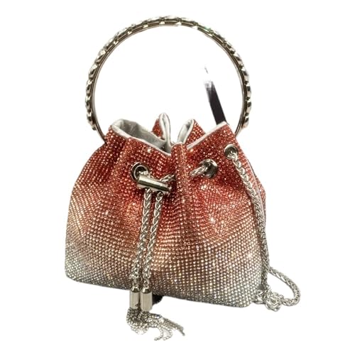 IRFHDCX Griff mit Strasssteinen, Abend-Clutch, Geldbörsen und Handtaschen, Umhängetaschen, glänzende Kristall-Clutch-Geldbörse, Beuteltasche(Red) von IRFHDCX