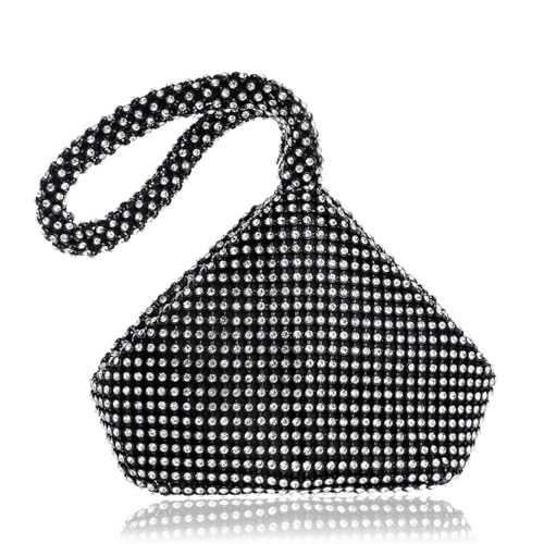 IRFHDCX Große Größe Strass Abendtaschen Frauen Tageskupplung Reißverschluss Diamanten Weiche Ankunft Dame Mode Handtaschen Geldbörse(YM1217black-small) von IRFHDCX