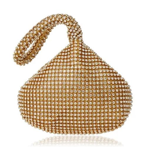 IRFHDCX Große Größe Strass Abendtaschen Frauen Tageskupplung Reißverschluss Diamanten Weiche Ankunft Dame Mode Handtaschen Geldbörse(YM1217gold-small) von IRFHDCX