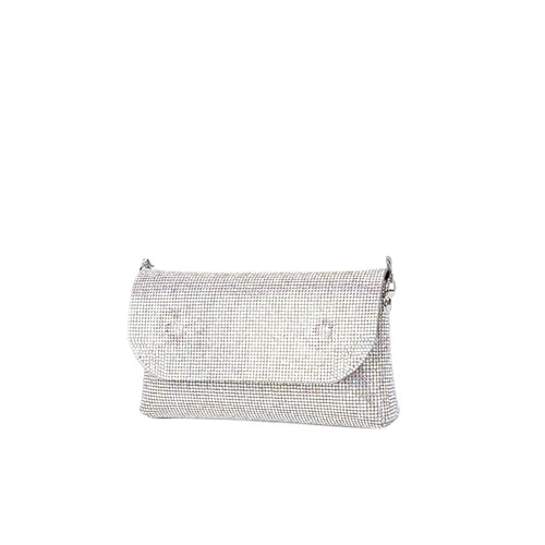 IRFHDCX Mini-Strass-Quadrat-Tasche, Metall-Doppelketten-Umhängetasche, glitzernde Party-Tasche, Diamant-Geldbörse(Multicolor) von IRFHDCX