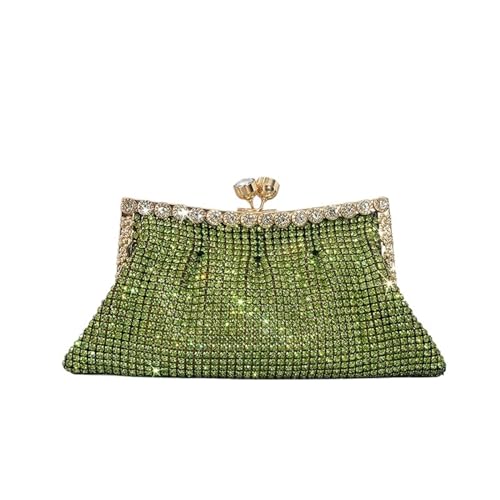 IRFHDCX Mode-Clutch mit Strasssteinen for Damen, Shinny-Diamanten, Abend- und Party-Geldbörsen(Green) von IRFHDCX