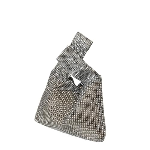 IRFHDCX Mode Pailletten Strass Frauen Handtasche Kristall Bling Diamant Glitter Tote Weibliche Abend Dinner-Party Handtasche Mädchen Geldbörse(Silver) von IRFHDCX