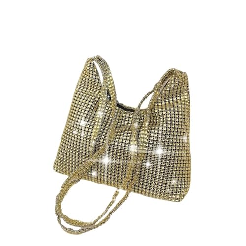 IRFHDCX Mode Strass Glänzende Handtasche Frauen Funkelnden Abend Kupplung Tote Geldbörse Taschen Kausale Handtasche Damen Schulter Tasche(Glod) von IRFHDCX
