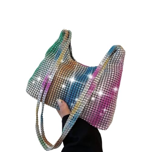 IRFHDCX Mode Strass Glänzende Handtasche Frauen Funkelnden Abend Kupplung Tote Geldbörse Taschen Kausale Handtasche Damen Schulter Tasche(Multicolor) von IRFHDCX