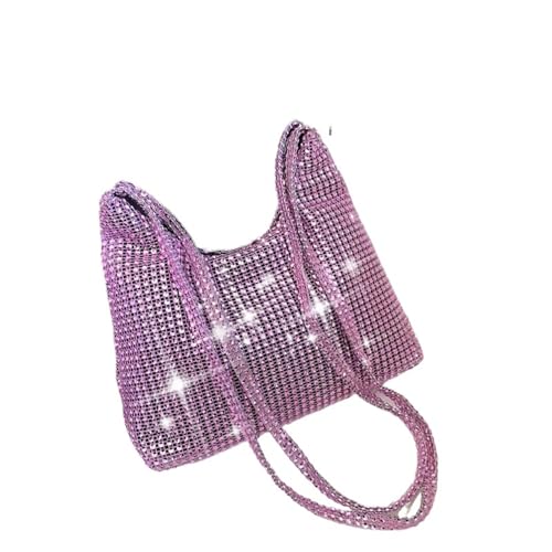 IRFHDCX Mode Strass Glänzende Handtasche Frauen Funkelnden Abend Kupplung Tote Geldbörse Taschen Kausale Handtasche Damen Schulter Tasche(Pink) von IRFHDCX