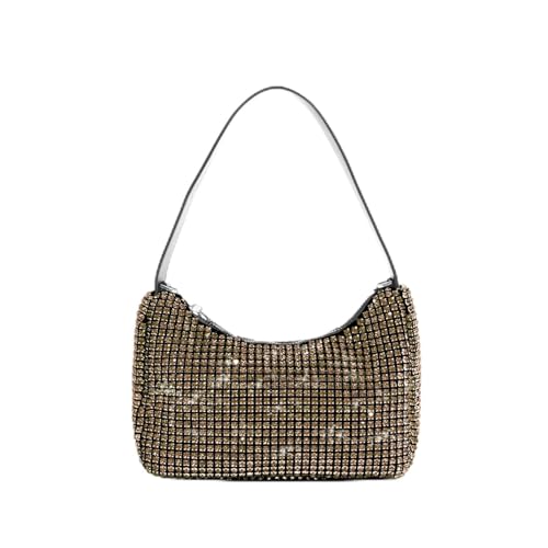 IRFHDCX Mode Strass Hobos Abendtaschen Diamanten Frauen Handtasche Kristall Schulter Umhängetasche Glitter Party Geldbörse(Gold) von IRFHDCX