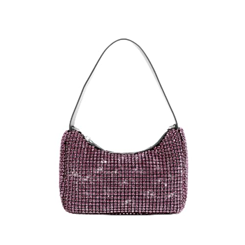 IRFHDCX Mode Strass Hobos Abendtaschen Diamanten Frauen Handtasche Kristall Schulter Umhängetasche Glitter Party Geldbörse(Purple) von IRFHDCX