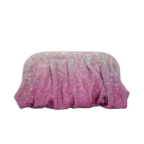 IRFHDCX Shinny geraffte Strass-Tasche for Damen, Farbverlaufs-Abendtasche, modische Party-Geldbörse(Pink) von IRFHDCX
