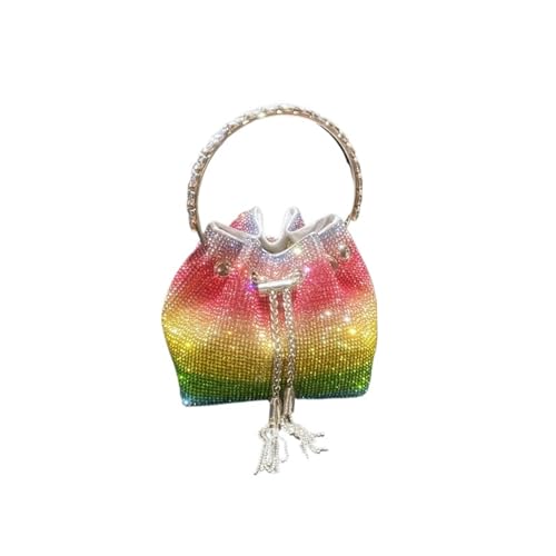 IRFHDCX Taschen for Frauen Handtasche Glänzende Diamant Tasche Abend Bankett Tasche Kristall Strass Umhängetasche(Multicolored-C-small) von IRFHDCX