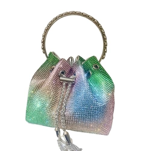 IRFHDCX Taschen for Frauen Handtasche Glänzende Diamant Tasche Abend Bankett Tasche Kristall Strass Umhängetasche(Multicolored-D) von IRFHDCX
