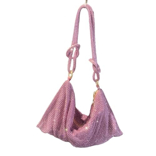 IRFHDCX Umhängetaschengriff, glänzende Strasssteine, Abend-Clutch, Geldbörse, Kristall-Geldbörsen und Handtasche(Light purple big) von IRFHDCX