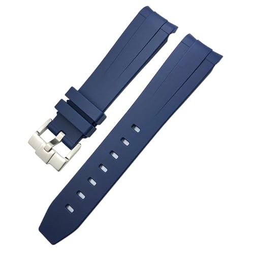 IRFKR 20 mm Silikon-Gummi-Armband für Omega Rolex Submariner GMT Seamaster Speedmaster Moon Watch, buntes wasserdichtes Armband(Blue) von IRFKR