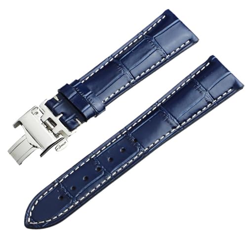 IRFKR Rindsleder-Uhrenarmbänder für L2 L4 Master Collection Flaggschiff Evidenza Strap Uhrenarmbänder Kalbsleder-Armband L2.628.673(Blue Silver,19mm(Buckle 18mm)) von IRFKR
