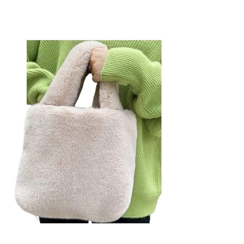 IRGVJIFR Plüsch Taschen Umhängetaschen Damen Weiche Plüsch Geldbörse Handtaschen for Frauen Winter Weibliche Kleine Quadratische Einkaufstasche(Color 01) von IRGVJIFR