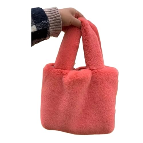 IRGVJIFR Plüsch Taschen Umhängetaschen Damen Weiche Plüsch Geldbörse Handtaschen for Frauen Winter Weibliche Kleine Quadratische Einkaufstasche(Color 02) von IRGVJIFR