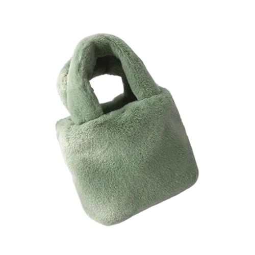 IRGVJIFR Plüsch Taschen Umhängetaschen Damen Weiche Plüsch Geldbörse Handtaschen for Frauen Winter Weibliche Kleine Quadratische Einkaufstasche(Green) von IRGVJIFR