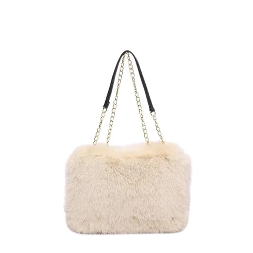 Plüsch Taschen Unterarm Tasche Herbst Und Winter Prägnant Solide frauen Tragetaschen Casual Plüsch Temperament Schulter(Khaki) von IRGVJIFR