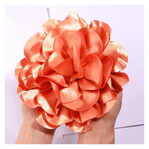 Rosen Haarspange 19CM Große Handgemachte Satin Blumen Headwear Catwalk-Bühne Leistung Haarnadel(Color:15,With brooches) von IRGVJIFR
