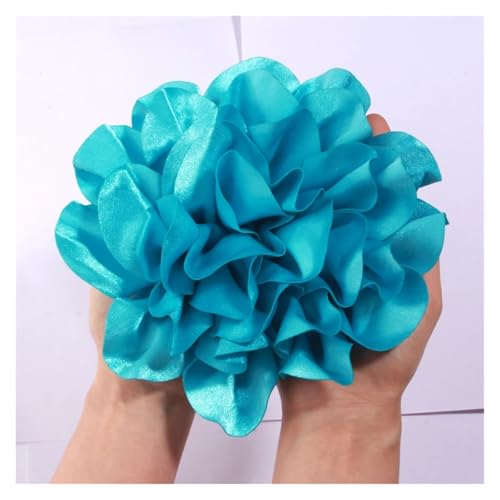 Rosen Haarspange 19CM Große Handgemachte Satin Blumen Headwear Catwalk-Bühne Leistung Haarnadel(Light blue,With no brooch) von IRGVJIFR