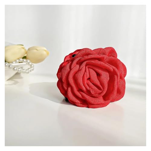 Rosen Haarspange 3 stücke Drei-dimensional Rose Blume Haar Klaue Handgemachte Stoff Blumen Greifen Haar Clip(E-8.5cm) von IRGVJIFR