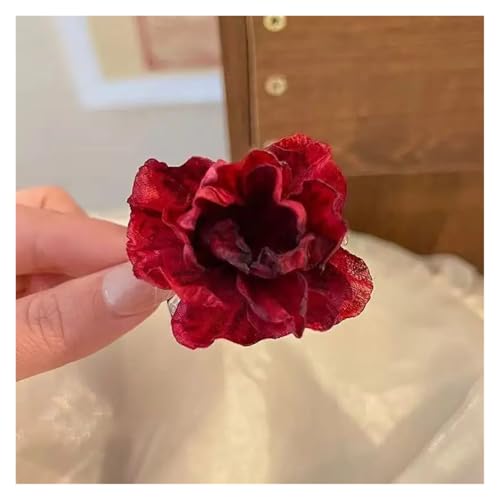 Rosen Haarspange 3 stücke Rose Half-up Haar Clip for Frauen Seite Kleine Größe Clip Frühling Blume Haar Clip(Burgundy) von IRGVJIFR