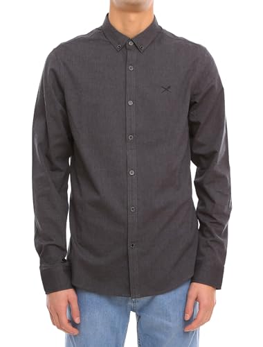 IRIEDAILY Herren Bio-Baumwoll Hemd - Samuel LS Shirt - Einfarbiges Button-Down Langarmshirt in Anthra Melange, L IRIEDAILY Herren Bio-Baumwoll Hemd - Samuel LS Shirt - Einfarbiges Button-Down Langarmshirt in Anthra Melange, L von IRIEDAILY