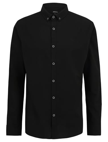 IRIEDAILY Herren Bio-Baumwoll Hemd - Samuel LS Shirt - Einfarbiges Button-Down Langarmshirt in Uni Black, L von IRIEDAILY